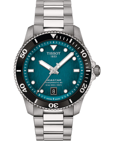 Tissot T120.807.11.091.00 Seastar 1000 Powermatic 80 Watch 40mm with Green-Black Dial