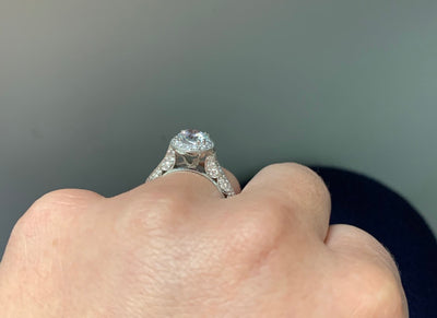 Tacori HT2550 RD6.5W Round Classic Crescent Engagement Ring in 18K White Gold