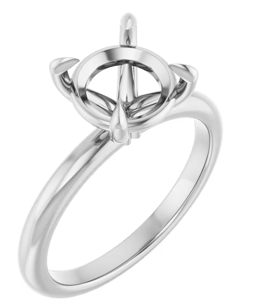 50% Deposit: Platinum Solitaire Engagement Ring Setting for 8.8mm Stone, Finger Size 7.25, Price: $1,600, Payment 1 of 2