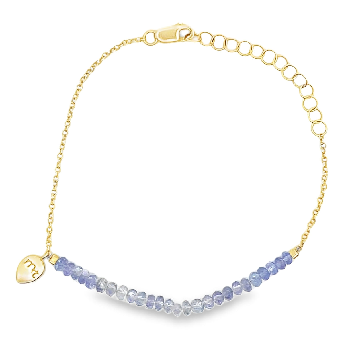 Meira T 1b3699/YT 9K Yellow Gold Tanzanite Adjustable Bracelet