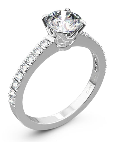 Designs By Vatche #1003 14K White Gold Engagement Ring Setting with 16 Round Diamonds 0.25 Carats