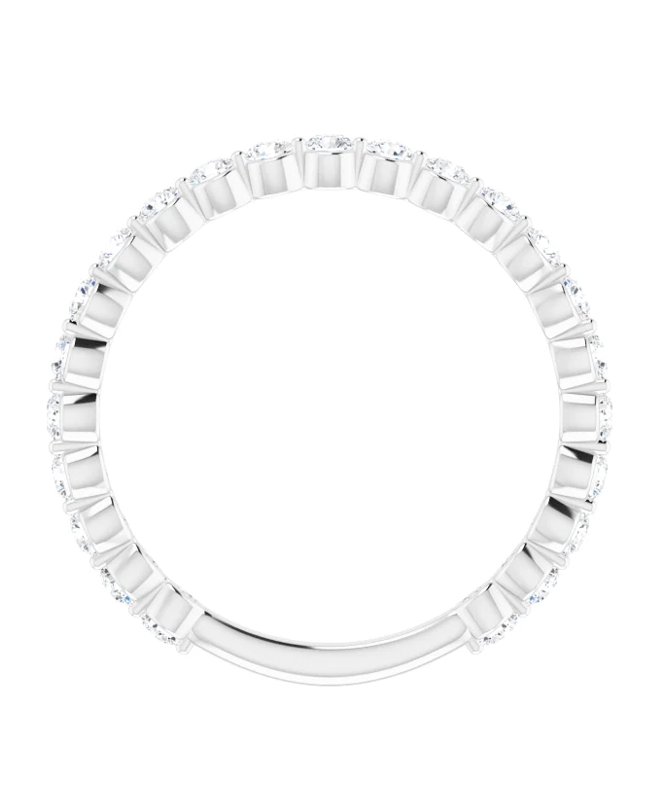 14K White Gold Single Prong Diamond Band