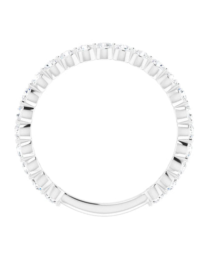 14K White Gold Single Prong Diamond Band