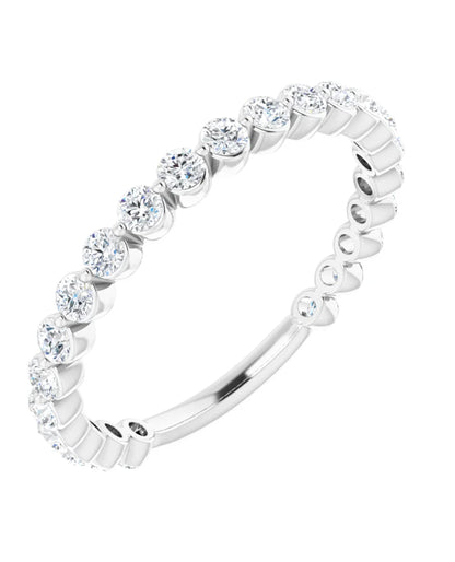 14K White Gold Single Prong Diamond Band