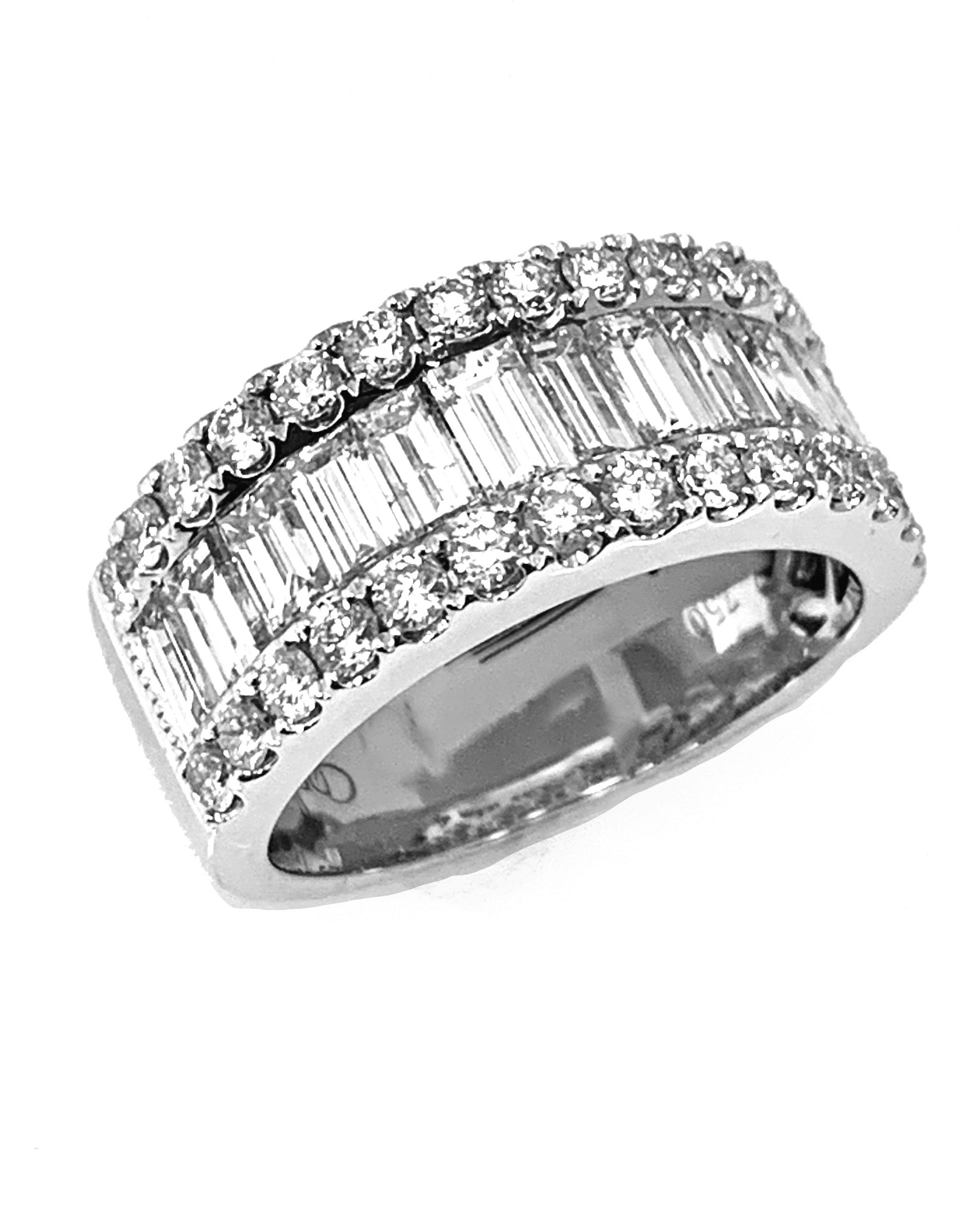 18K Baguette and Round Diamond Ring ALR-15180