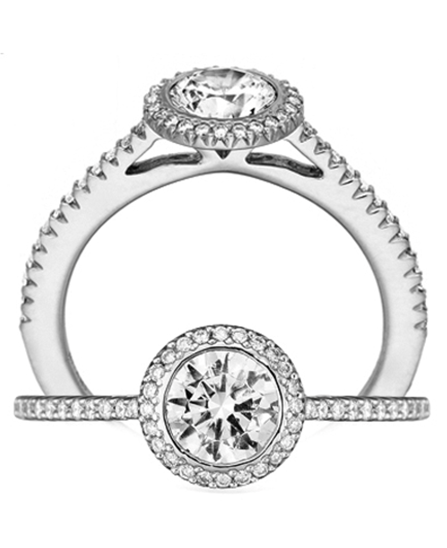 Ritani 1RZ3700CR 18K White Gold Ring