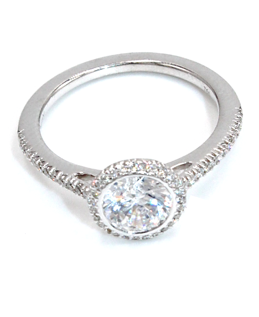 Ritani 1RZ3700CR 18K White Gold Ring