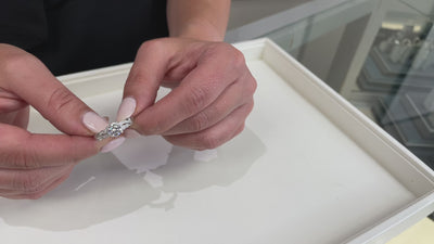 Kirk Kara K1250DC-R Angelique 18K White Gold Diamond Hand Engraved Engagement Ring