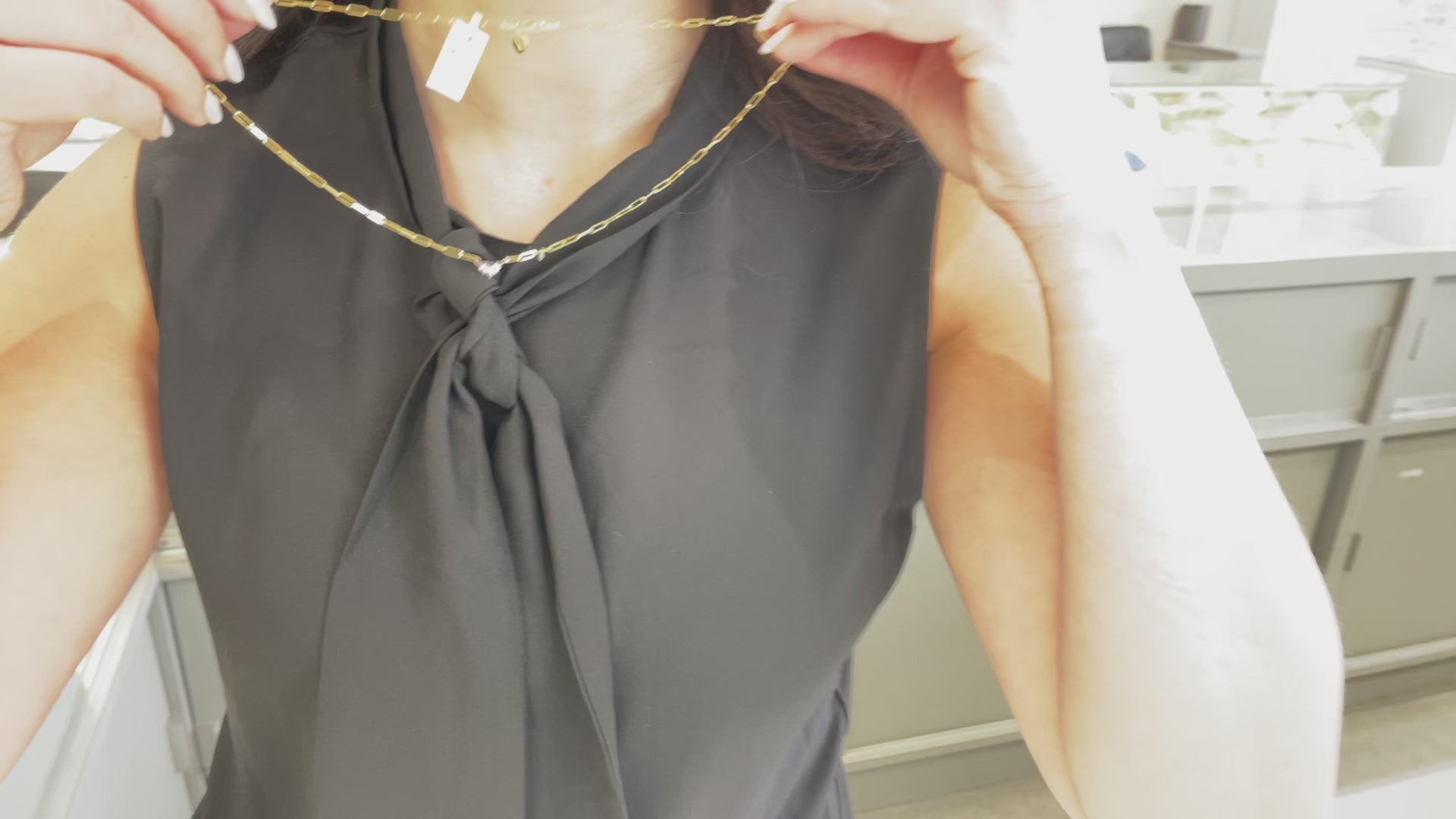 Meira T. N13945 14K Paperclip Necklace with Diamond Heart Charm and Bezel