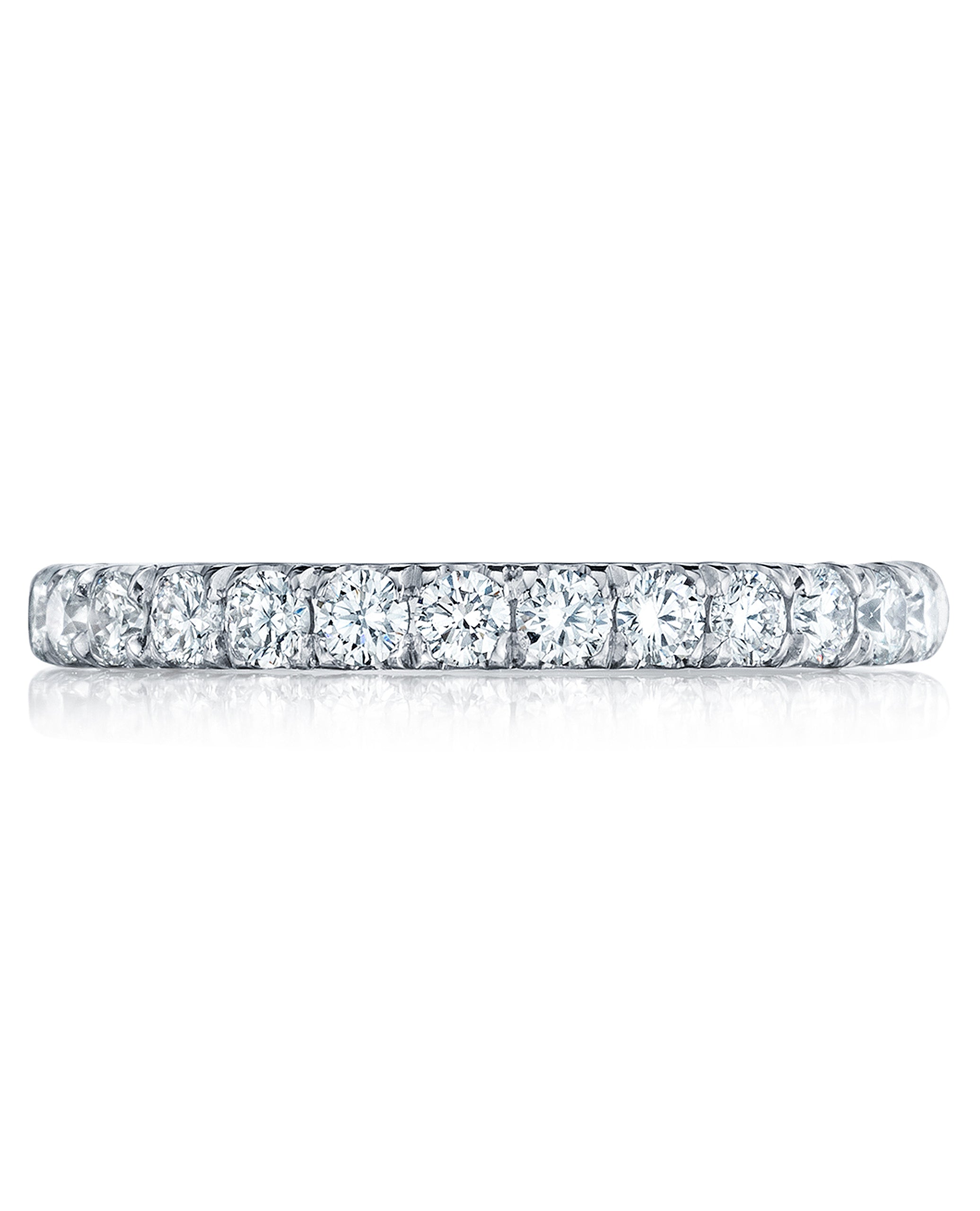 Tacori HT2545 2.5 Millimeter Band 1/2 Way Diamonds 0.65 Ct Petite Crescent Platinum Ring