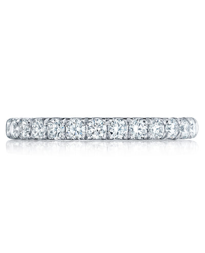 Tacori HT2545 2.5 Millimeter Band 1/2 Way Diamonds 0.65 Ct Petite Crescent Platinum Ring