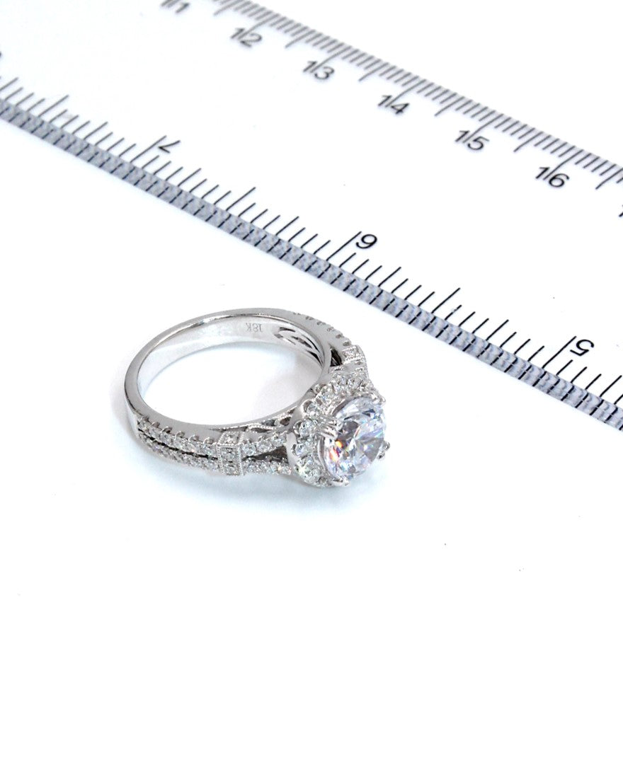 Kirk Kara K194R75R 18K White Gold Engagement Ring Setting
