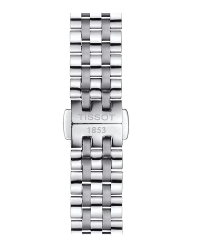 Tissot T122.210.11.033.00 Carson Premium Ladies Swiss Quartz Watch with 30mm Silver Dial, Roman Numerals and Blue Hands