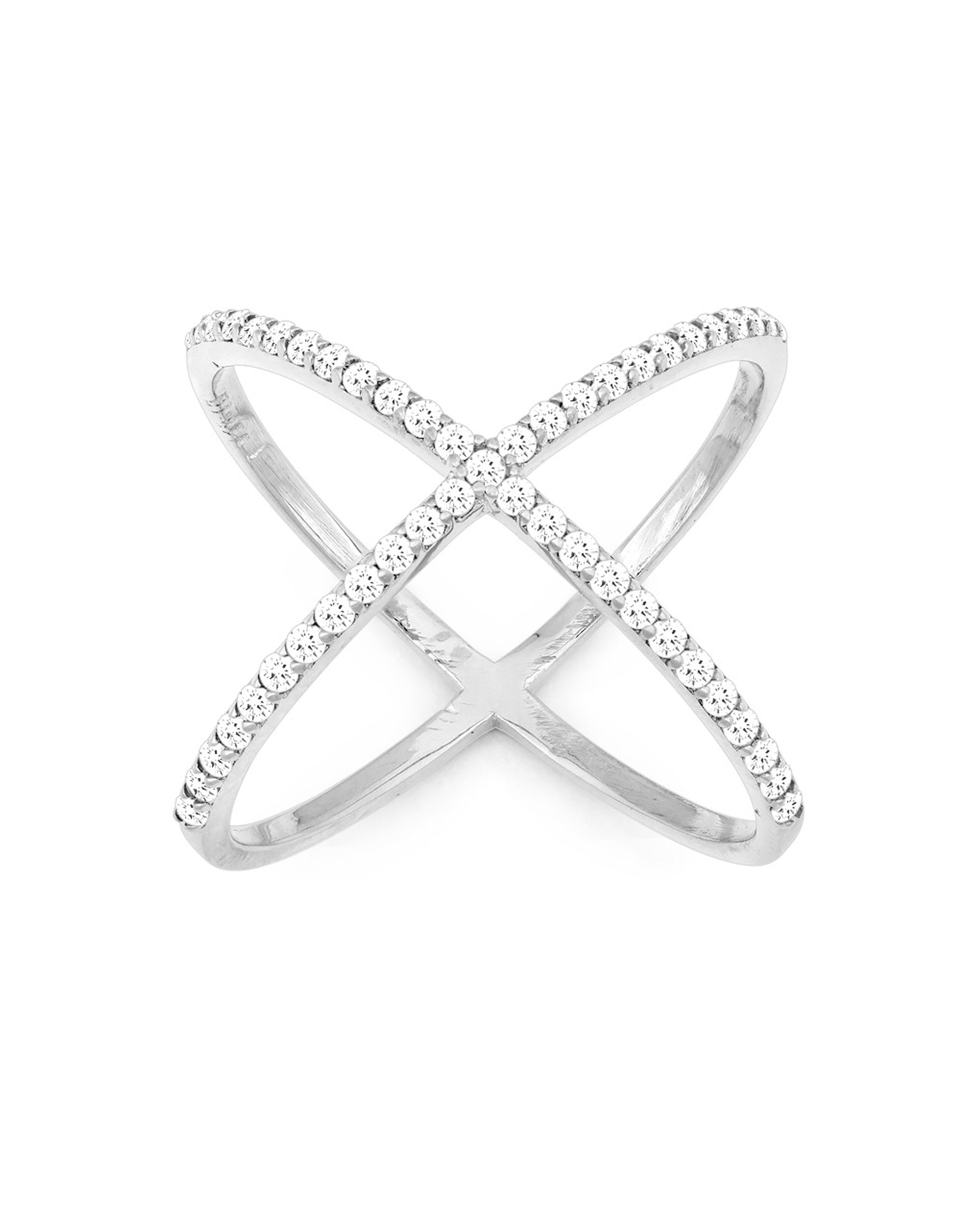 Sterling Silver Open X Ring
