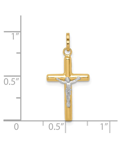 14K Two Tone Gold Crucifix