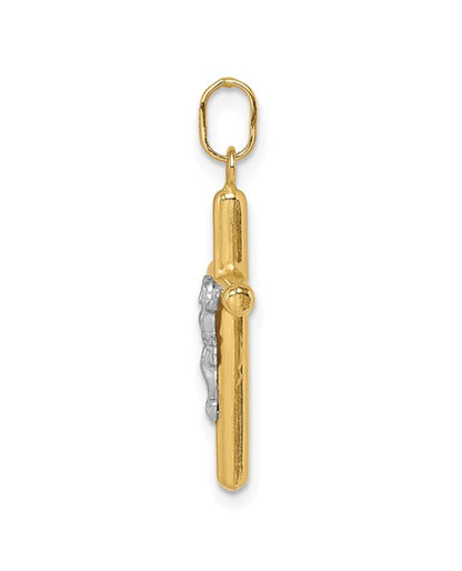 14K Two Tone Gold Crucifix