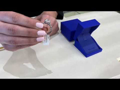 Tacori HT2560 Cushion Cut Petite Crescent 18K White Gold Engagement Ring Setting with Diamonds Totaling 0.61 Carats