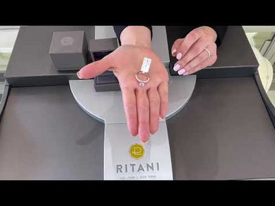 Ritani 1RZ1340CR 14K White Gold Engagement Ring Setting for Round Center Stone