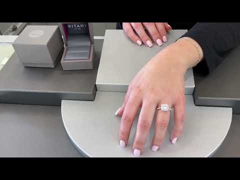 Ritani 1CUZ1321ER 14k White Gold Halo Engagement Ring