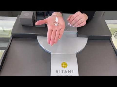 Ritani 1RZ1321 French Set Halo Engagement Ring for 8 Millimeter Round Stone