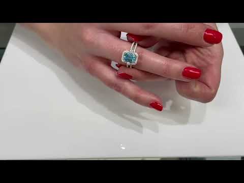Vanna K Emerald Cut Blue Topaz Ring