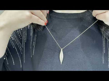 Doves Diamond and White Topaz Necklace Tapered Marquise Shape