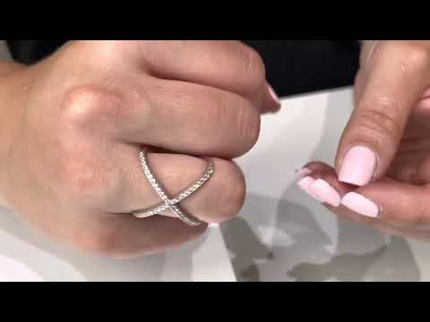 Sterling Silver Open X Ring