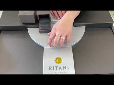 Ritani 1RZ1349 14k White Gold Engagement Ring Setting for Round Center Stone