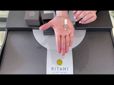 Ritani 1PCZ1237 Royal Crown 14k White Gold Three Stone Engagement Ring Setting