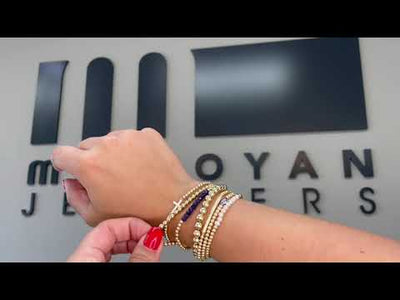 Gold Filled 3mm Ball Bracelet with Sapphires