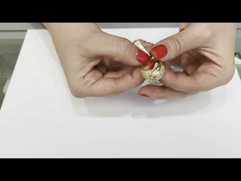 Vintage Dome Ring with Diamonds 2.65 Carats in 18K Yellow Gold