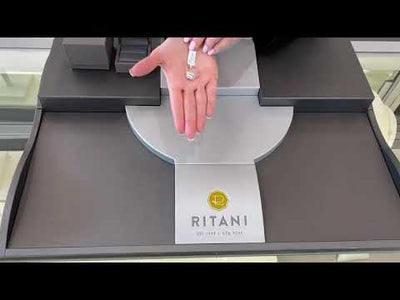 Ritani 1RZ336 14K White Gold Double Halo Engagement Ring Setting for 7.5 Millimeter Round Center Stone