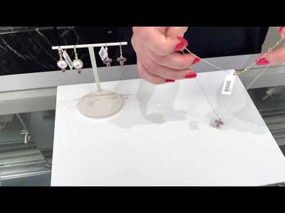 Olivia B. 14K Yellow Gold Mabe Pearl Dangle Earrings with Rhodolite Briolettes