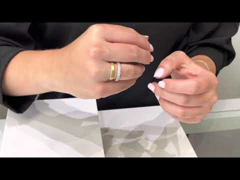 Sterling Silver Trendy Double Ring with Yellow Gold Plating