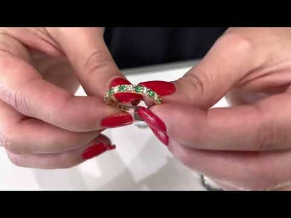 14K White Gold Ruby and Diamond Eternity Band