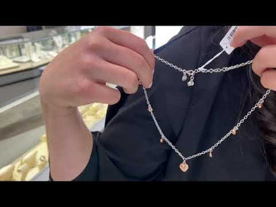 Nomination 147507/011 Rock in Love Heart Necklace with Pink Gold Overlay and Adjustable Sizing Loops