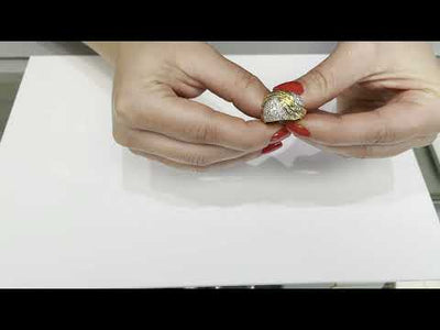Vintage 2.15 Carat Diamond Swirl Dome Ring in 18K Gold