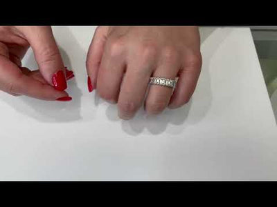 18K White Gold Half Way Baguette Ring