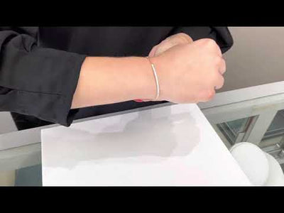 Meira T 1B7098/TY 14K Yellow and White Gold Paperclip Bar Bracelet