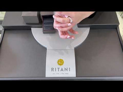 Ritani 1RZ1010 14K White Gold Engagement Ring Setting for 6.5 Millimeter Round Center Stone