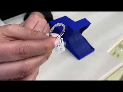 Tacori 2645 18K White Gold Half Way Classic Crescent Wedding Band with Diamonds 0.23 Carats