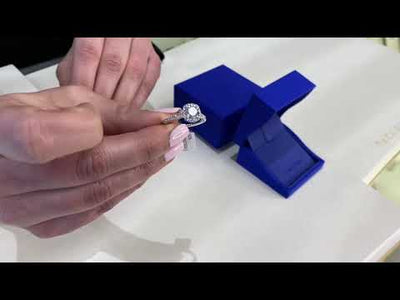 Tacori HT2547 18K White Gold Petite Crescent Collection Engagement Ring Setting for 6.5 Millimeter Stone