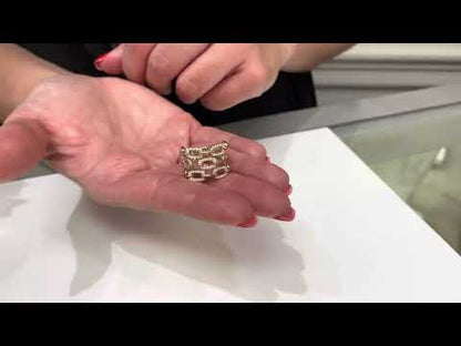 14K Yellow Gold Paperclip Link Ring (Watch Video)