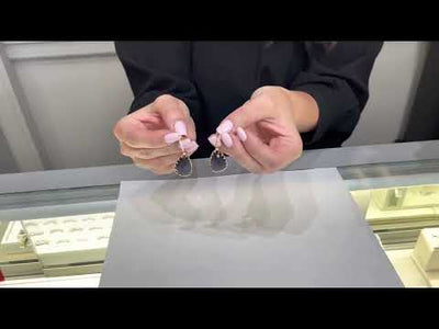 Doves 18K Rose Gold Earrings with Amethyst Over Hematite