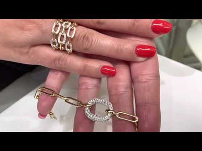 14K Yellow Gold Paperclip Link Ring (Watch Video)
